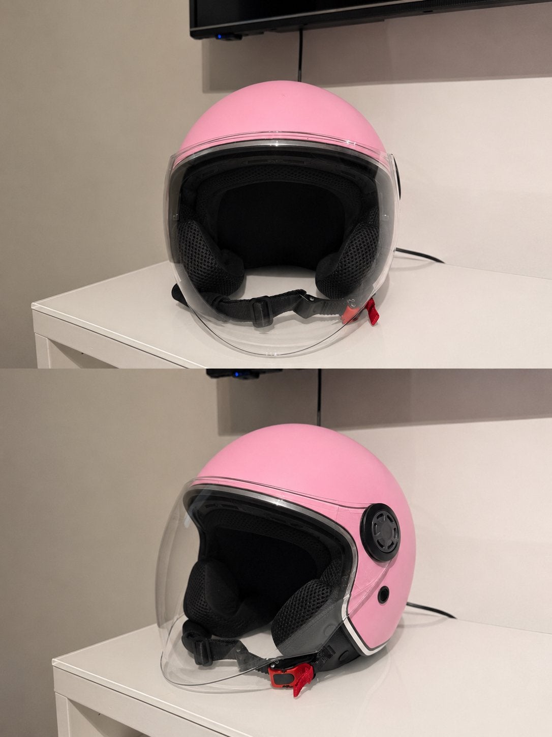 Roze brommer helm, nieuw!, Fietsen en Brommers, Ophalen, Zo goed als nieuw