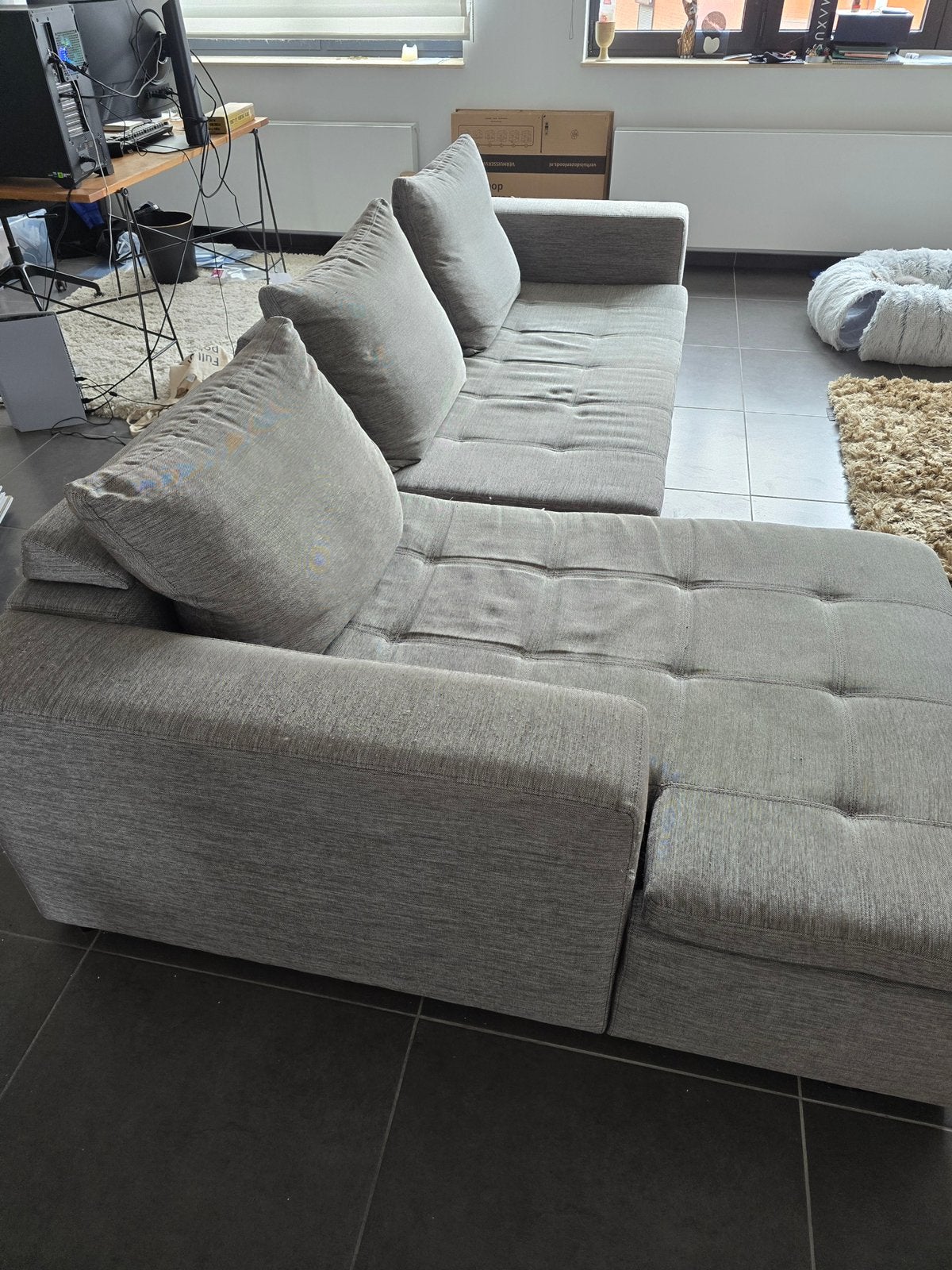Grijze stoffen hoeksalon Design van Bo Concept, Maison & Meubles, Enlèvement, Utilisé, Tissus