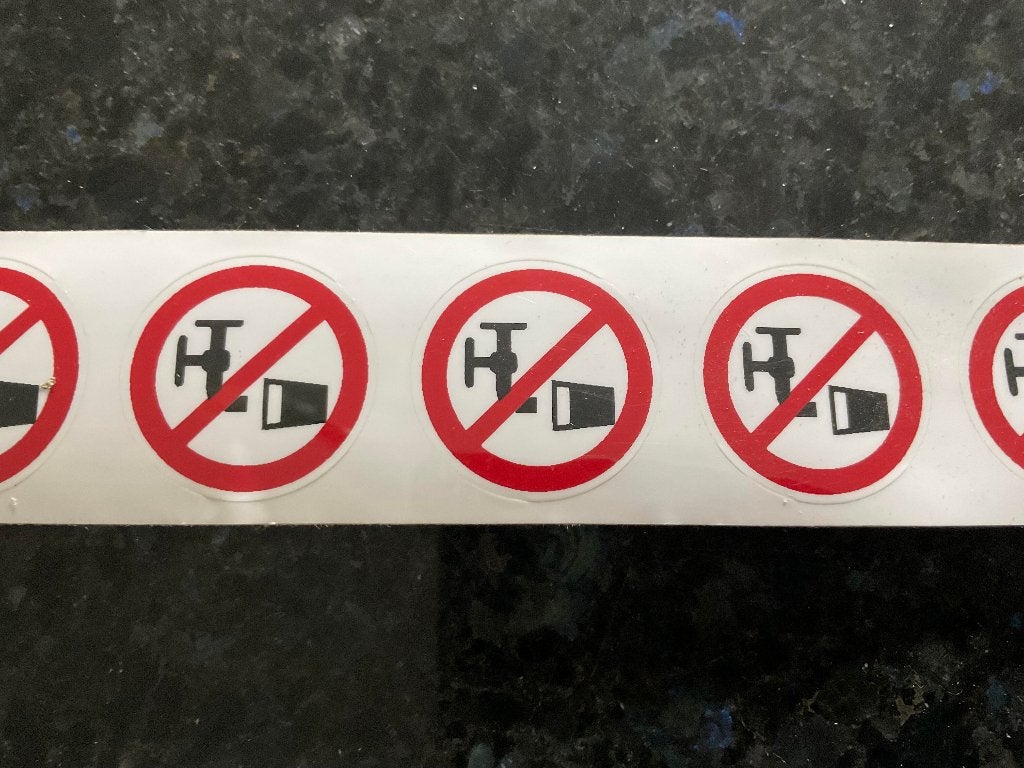 Pictogrammen géén drinkwater, Ophalen of Verzenden, Nieuw