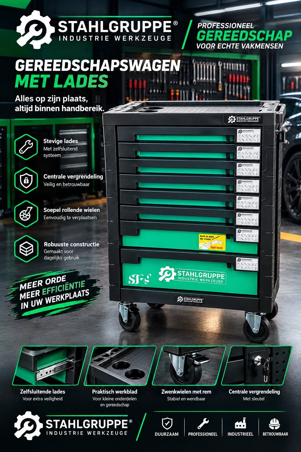 Nieuwe STAHLGRUPPE professionele gereedschapswagen, Auto diversen, Ophalen, Nieuw