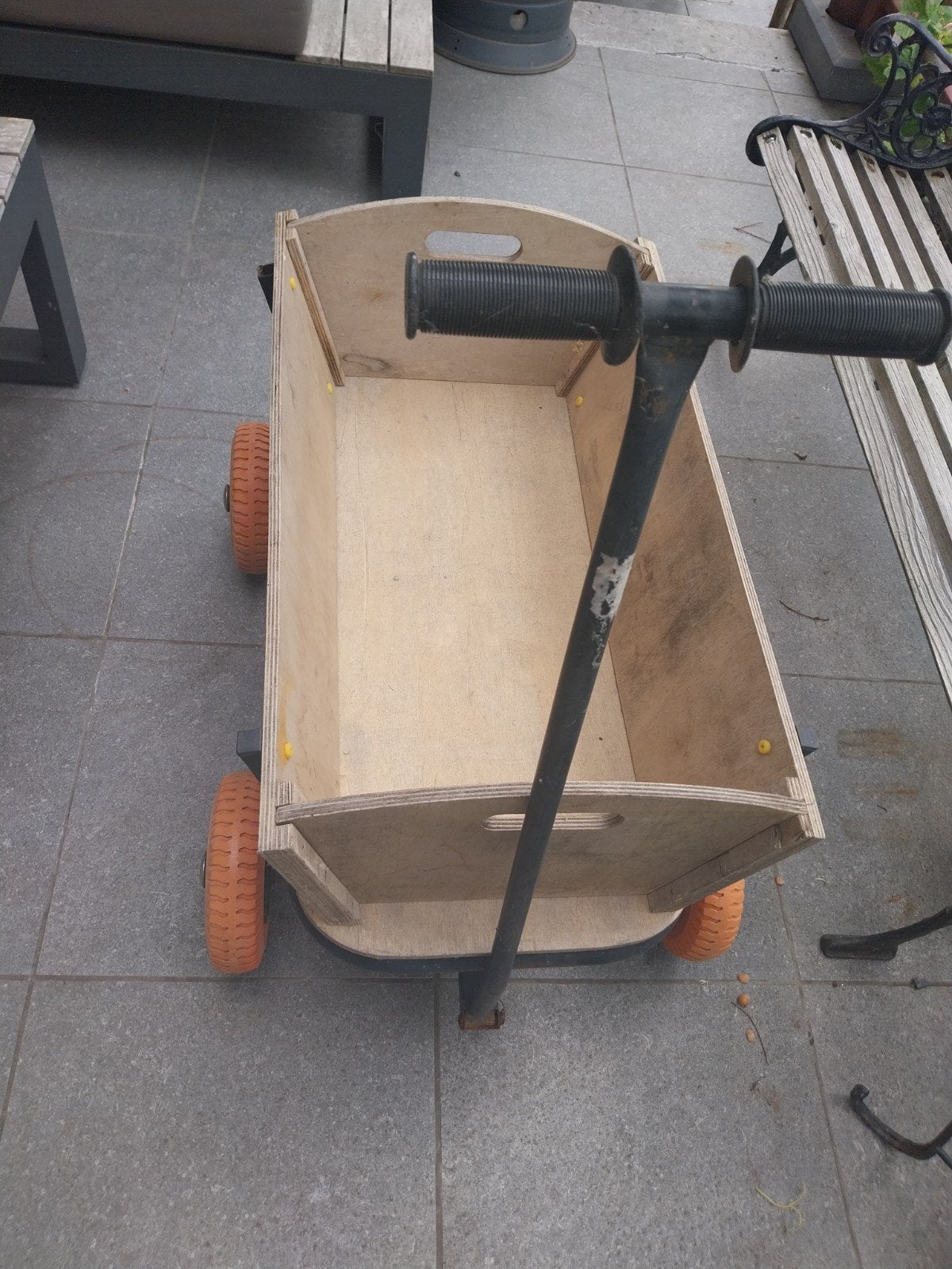 houten bolderkar, Ophalen, Gebruikt