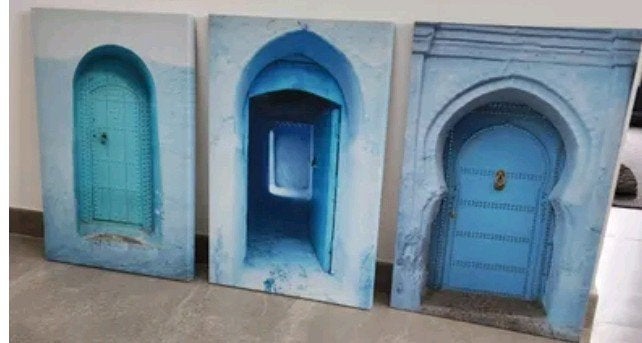 Tableaux maison du monde, Enlèvement, Bleu