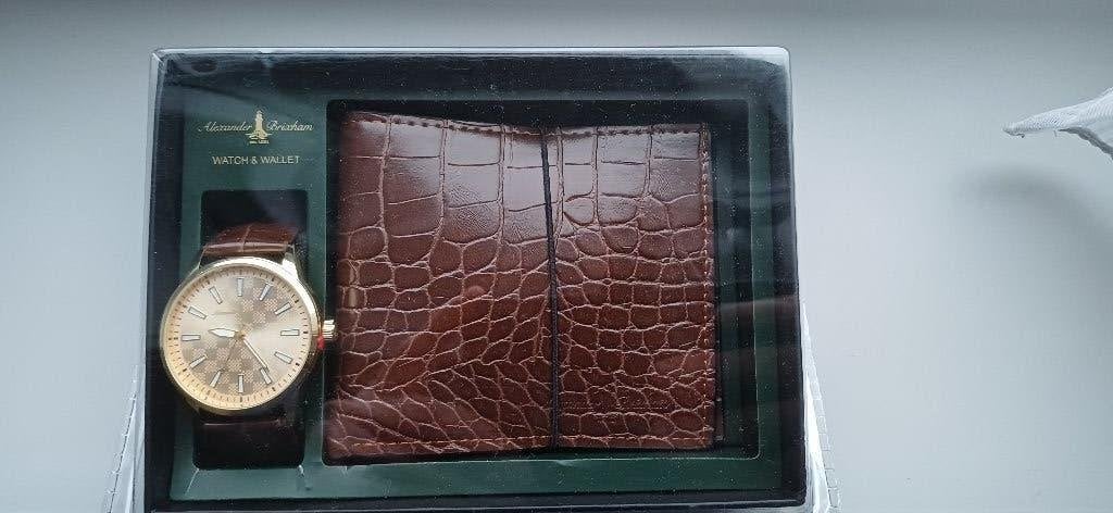 Nieuwe Portefeuille en horloge voor heren, Handtassen en Accessoires, Ophalen, Nieuw, Bruin