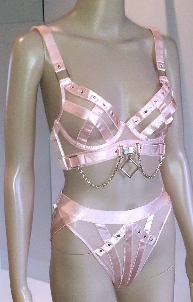 Lingerie setje 70C XS Indria Peach Honey Birdette, Kleding | Dames, Ondergoed en Lingerie, Ophalen of Verzenden, Roze, Setje