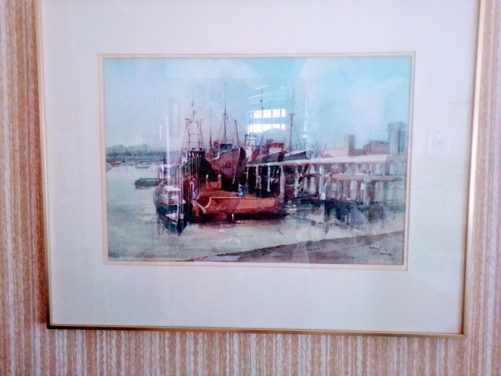Aquarel Slipway, Ophalen, Zo goed als nieuw, 50 tot 75 cm, 5 – 50