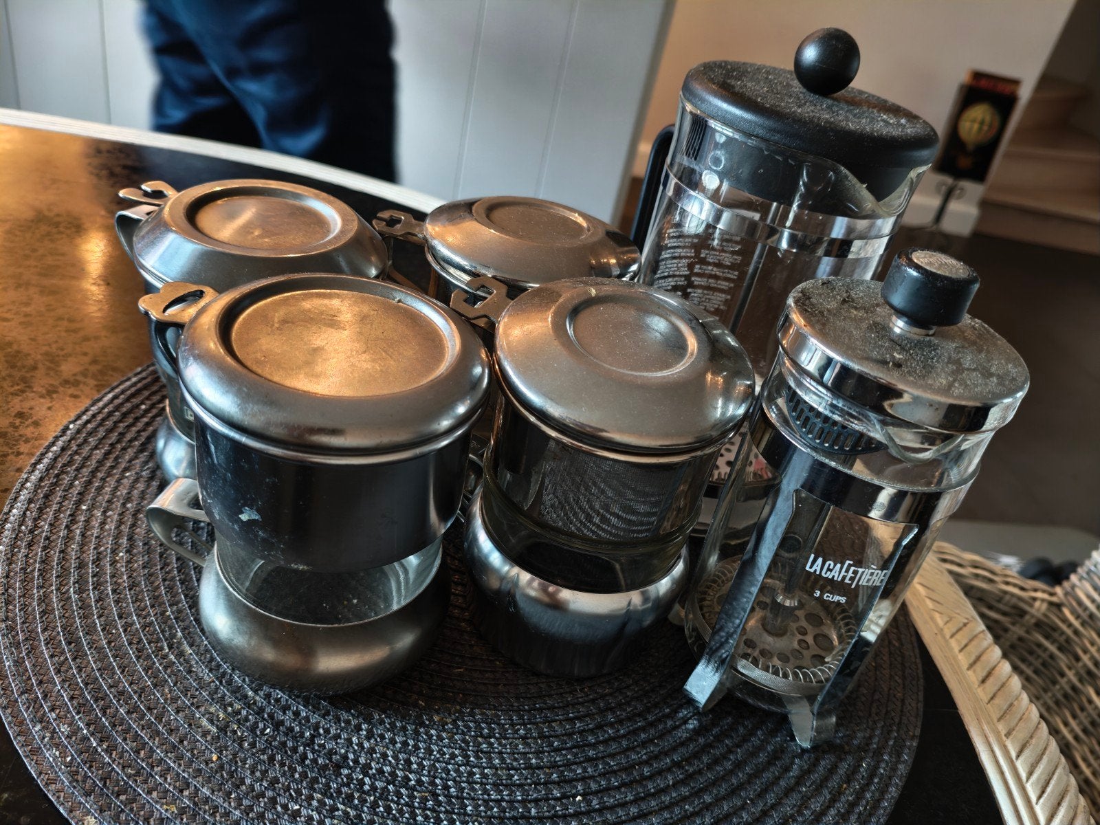 koffie set, Ophalen