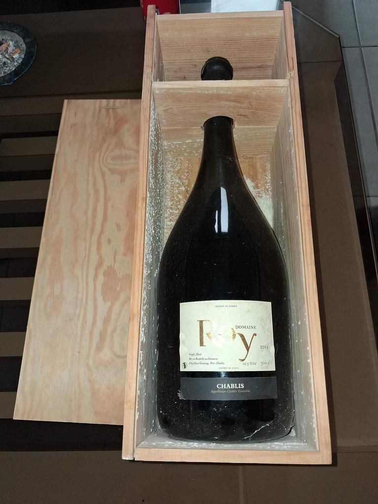 Grote fles drank in kist, Ophalen, Gebruikt, Overige typen, Vol