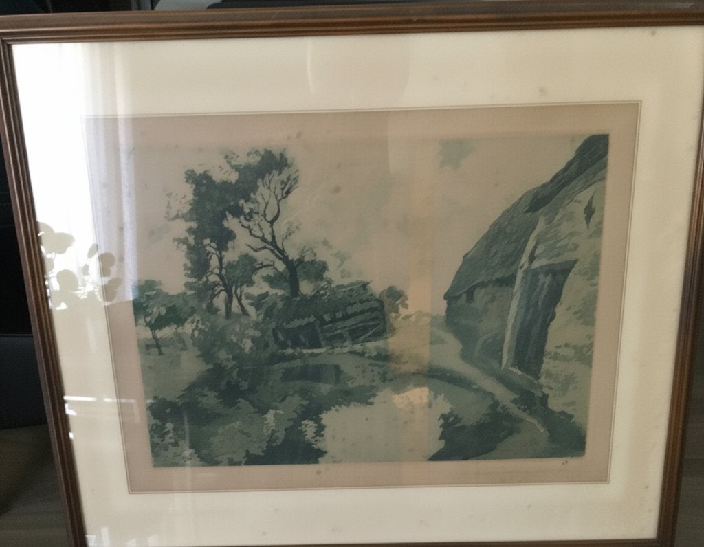 lithographie ancienne – Epreuve d’artiste, Antiquités & Art, Enlèvement, Paysage, Lithographie, Encadré