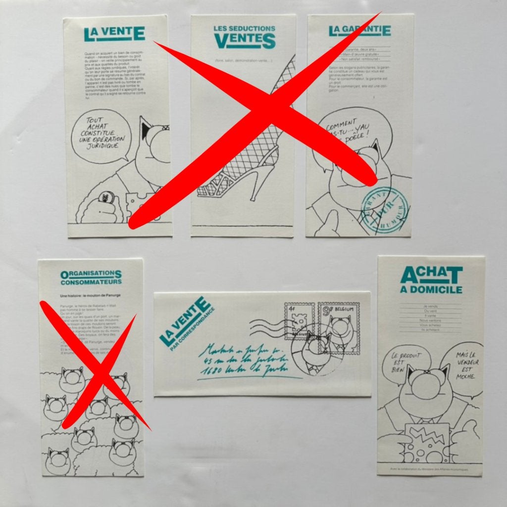 Philippe Geluck : folders Le Chat pour le CRIOC 1986, Envoi, Autres personnages, Comme neuf, Livre ou Jeu
