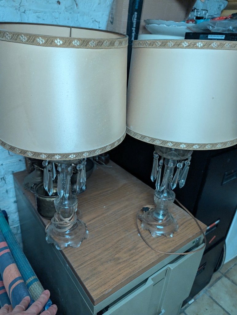 Lampes vintage cristal, Lampe d'ambiance, Vintage, Avec abat-jour, Enlèvement