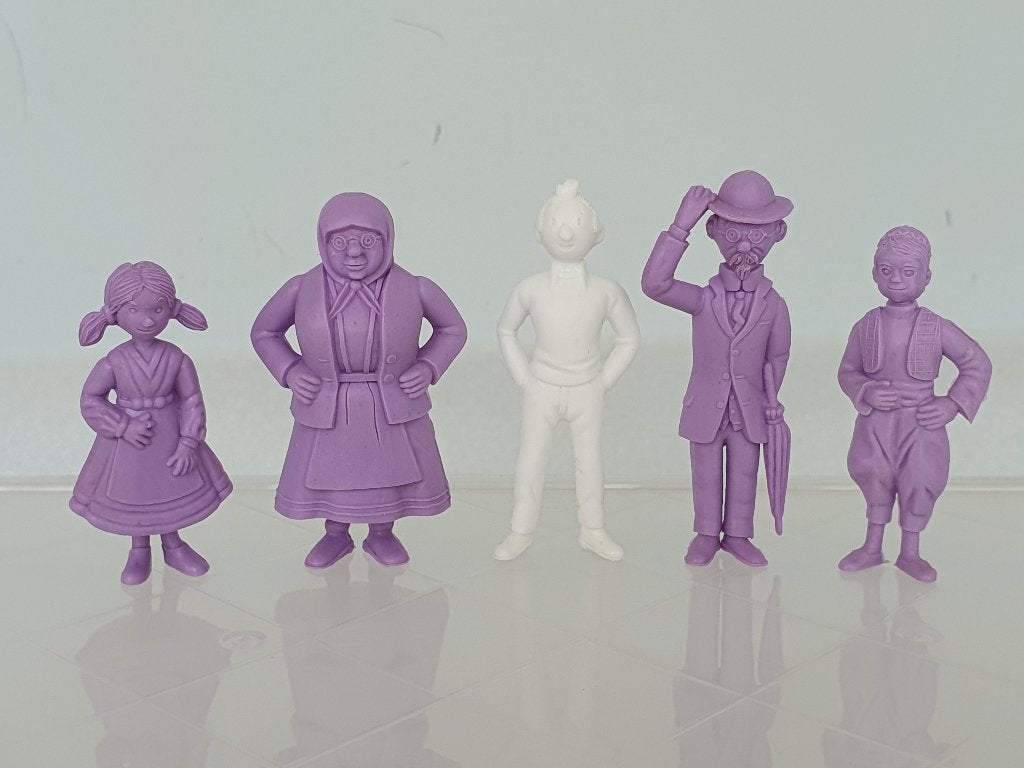 Lot van 5 Kuifje Tintin figuren (Esso, Belvision) (6), Enlèvement ou Envoi, Tintin, Utilisé, Statue ou Figurine