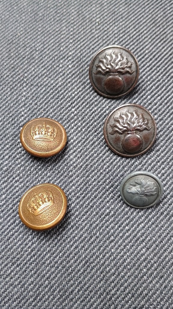 Boutons d'uniformes de la 1ère guerre mondiale, Enlèvement, Armée de terre, Vêtements ou Chaussures