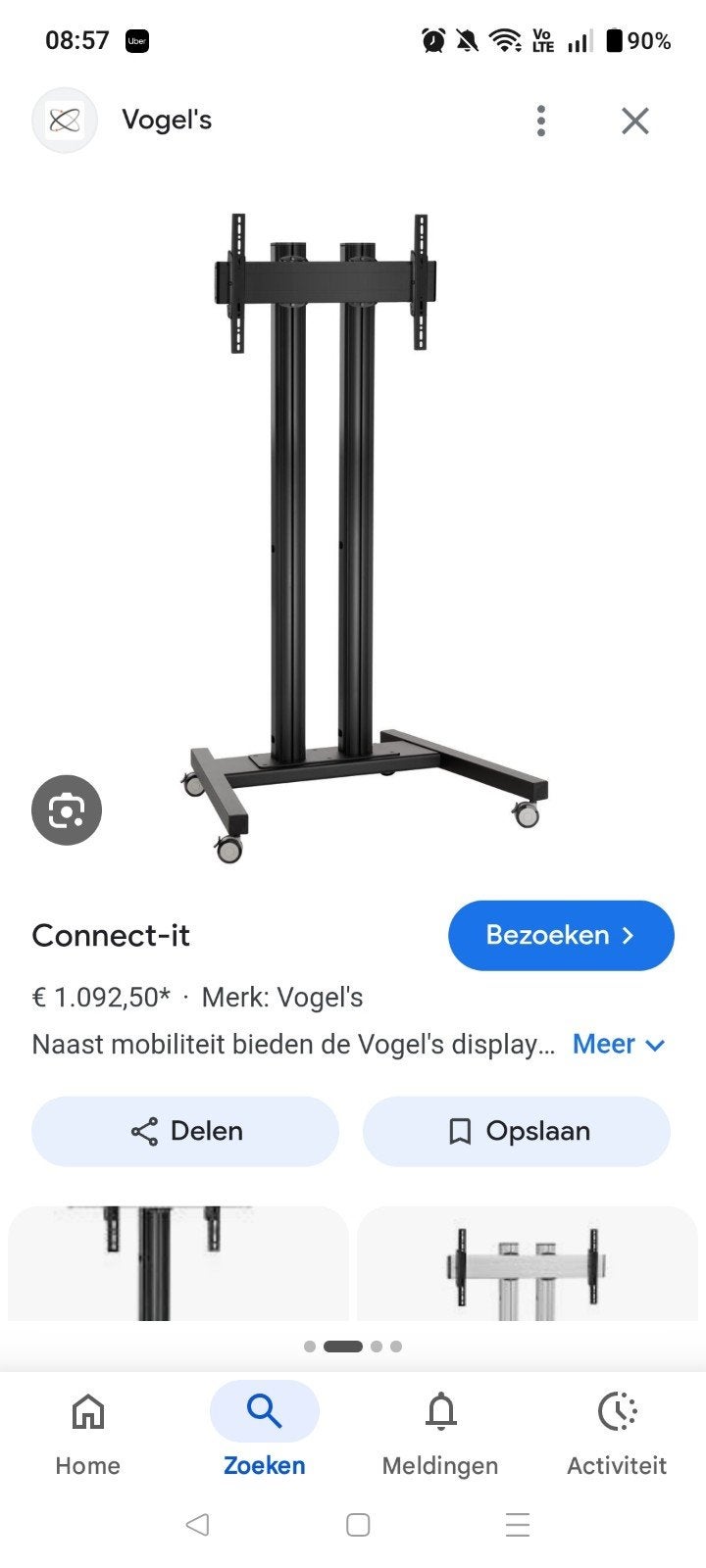 statief tv vogels, Ophalen