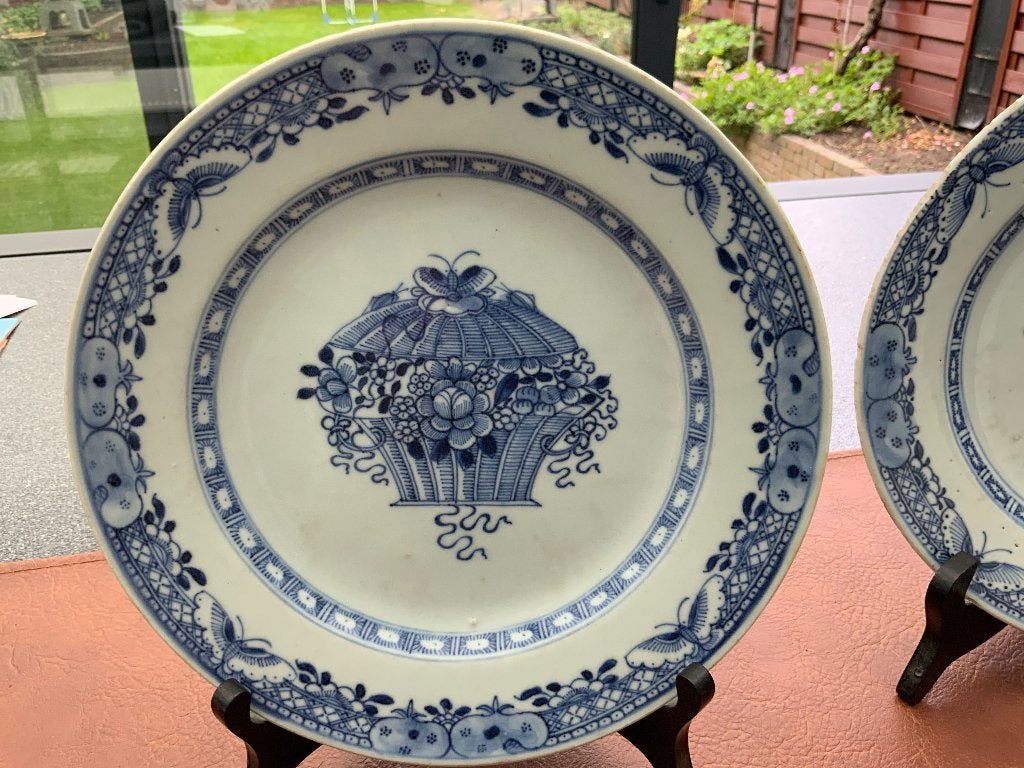 Paar antieke Chinese porseleinen borden – Qianlong (18e eeuw, Antiek en Kunst, Ophalen