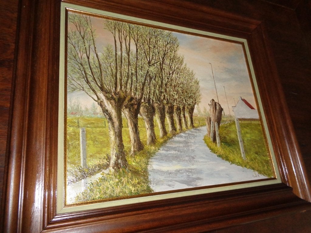 *M. Roels (1933) -Belle peinture -Inscrite à PIRON, BAS.., Antiquités & Art, Enlèvement ou Envoi, Cadre spécial, Toile