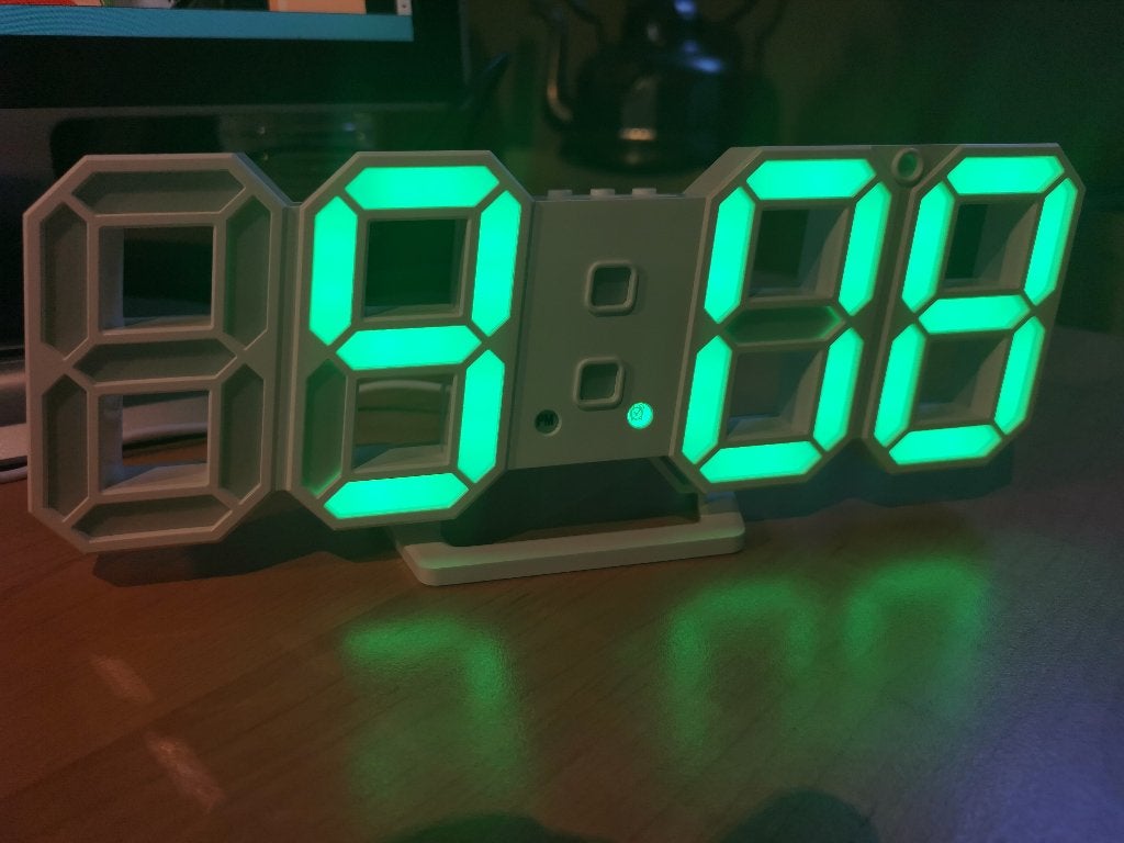 Grande horloge, réveil, réveil, alarme 3D, LED, Enlèvement ou Envoi, Neuf, Digital
