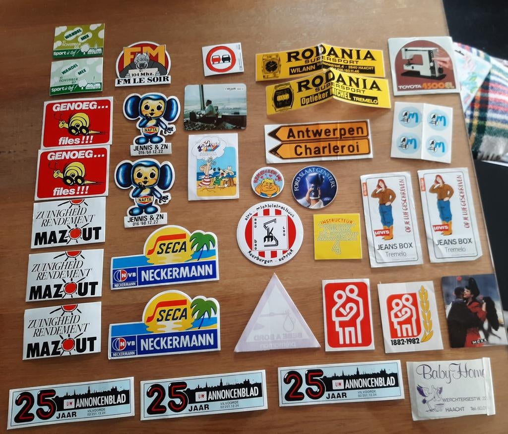 Vintage stickers lot jaren 80/90 reclame & retro, Ophalen of Verzenden, Sticker