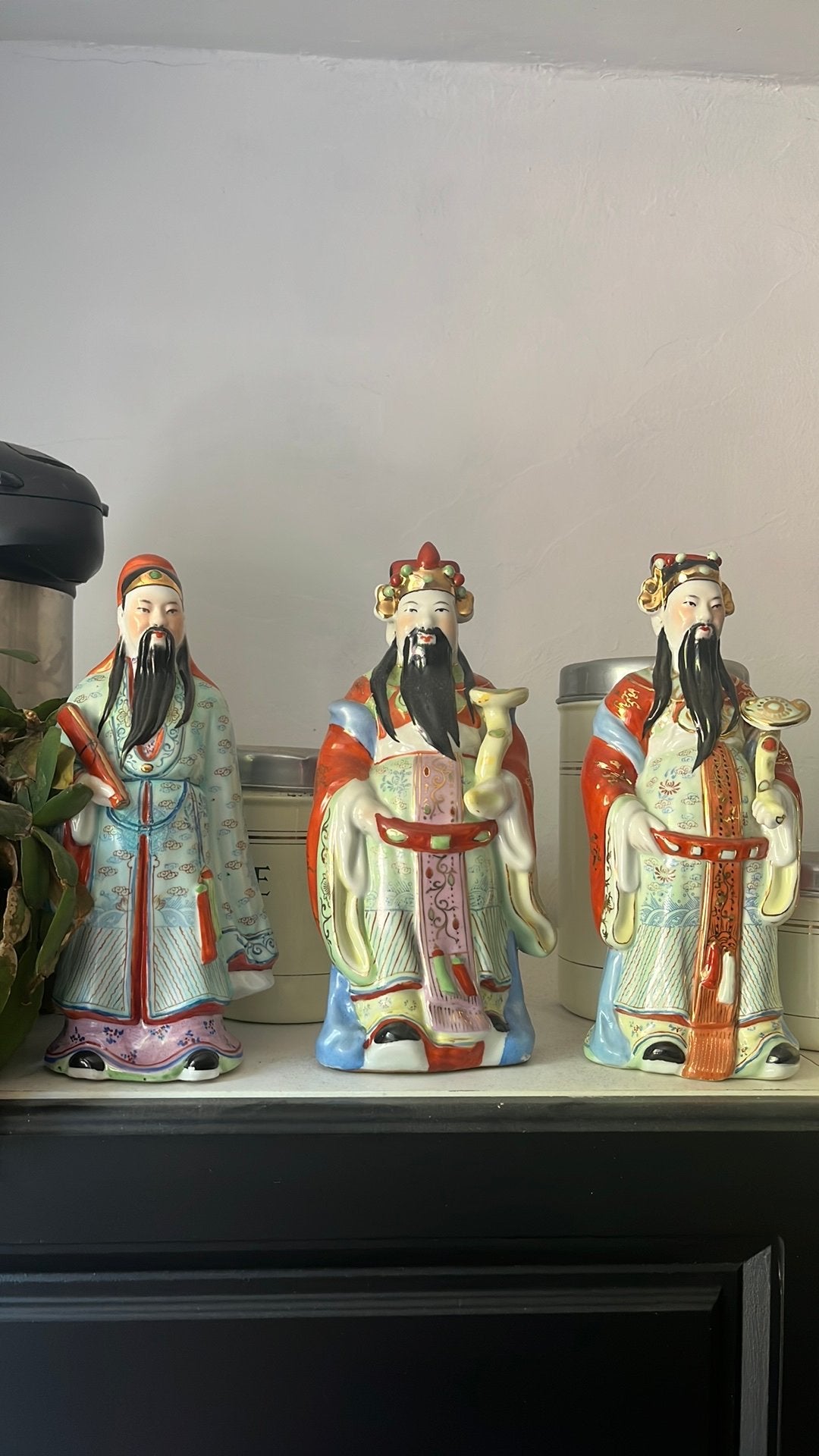 3 wijzen van china porcelein beeldjes set gestempeld, Ophalen of Verzenden