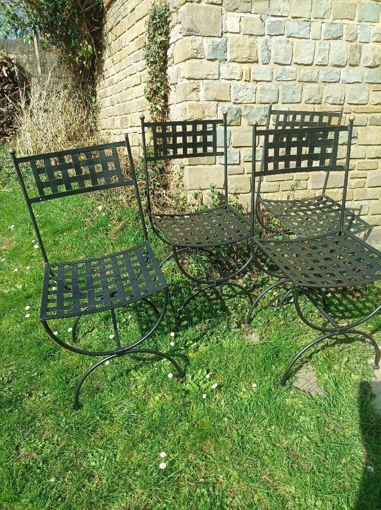4 chaises en métal, Enlèvement, Métal