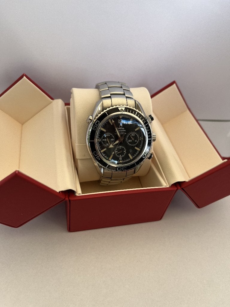 Omega Seamaster Planet Ocean Chronograph 45.5mm – 2210.50.00, Ophalen of Verzenden, Gebruikt, Polshorloge, Omega
