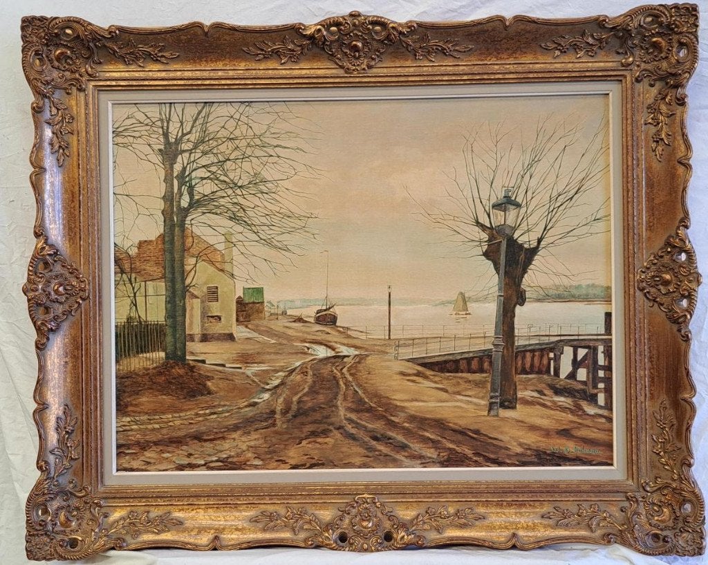 Schilderij W.O. Johann Maritiem werk, Antiek en Kunst, Maritiem / water, Doek, Ophalen of Verzenden, Bijzondere lijst