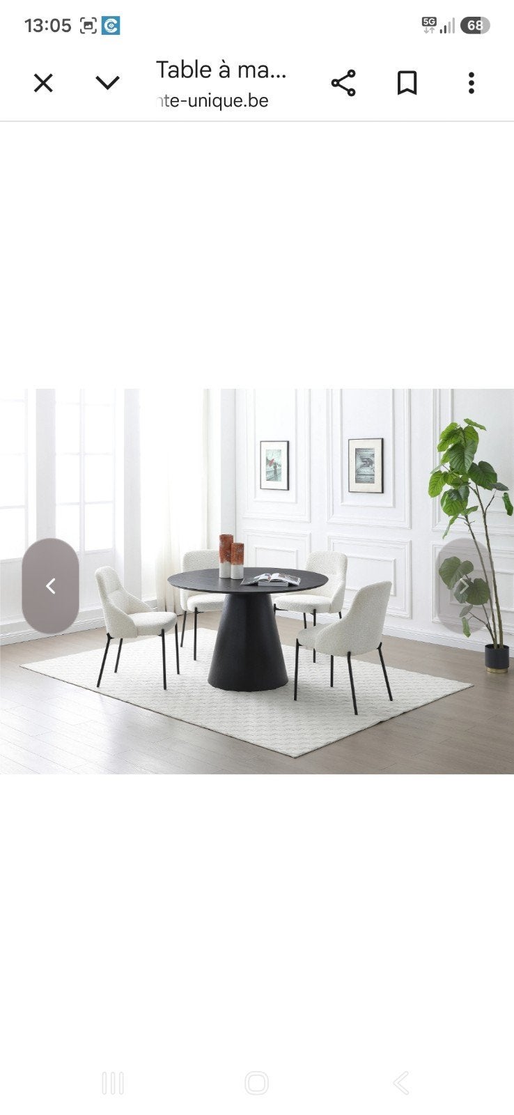 Table ivy noir neuf, Enlèvement