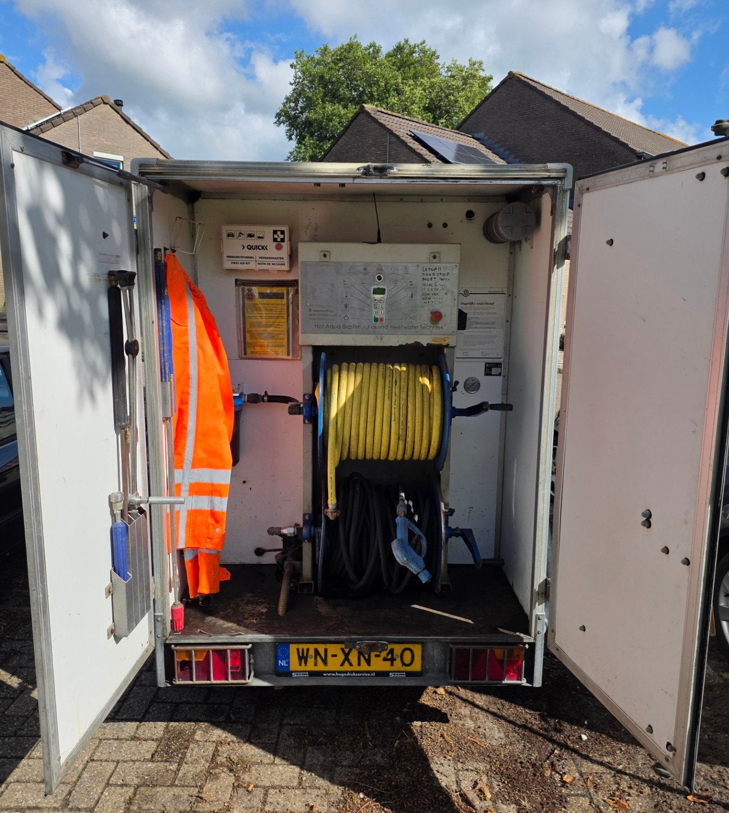 hogedrukreiniger trailer, Ophalen of Verzenden, Gebruikt, Waterkracht, kubota, Met regelbare waterdruk