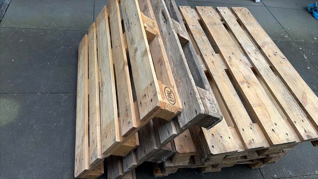 6 Euro palletten, Doe-het-zelf en Bouw, Hout en Planken, Ophalen, Gebruikt, Pallet