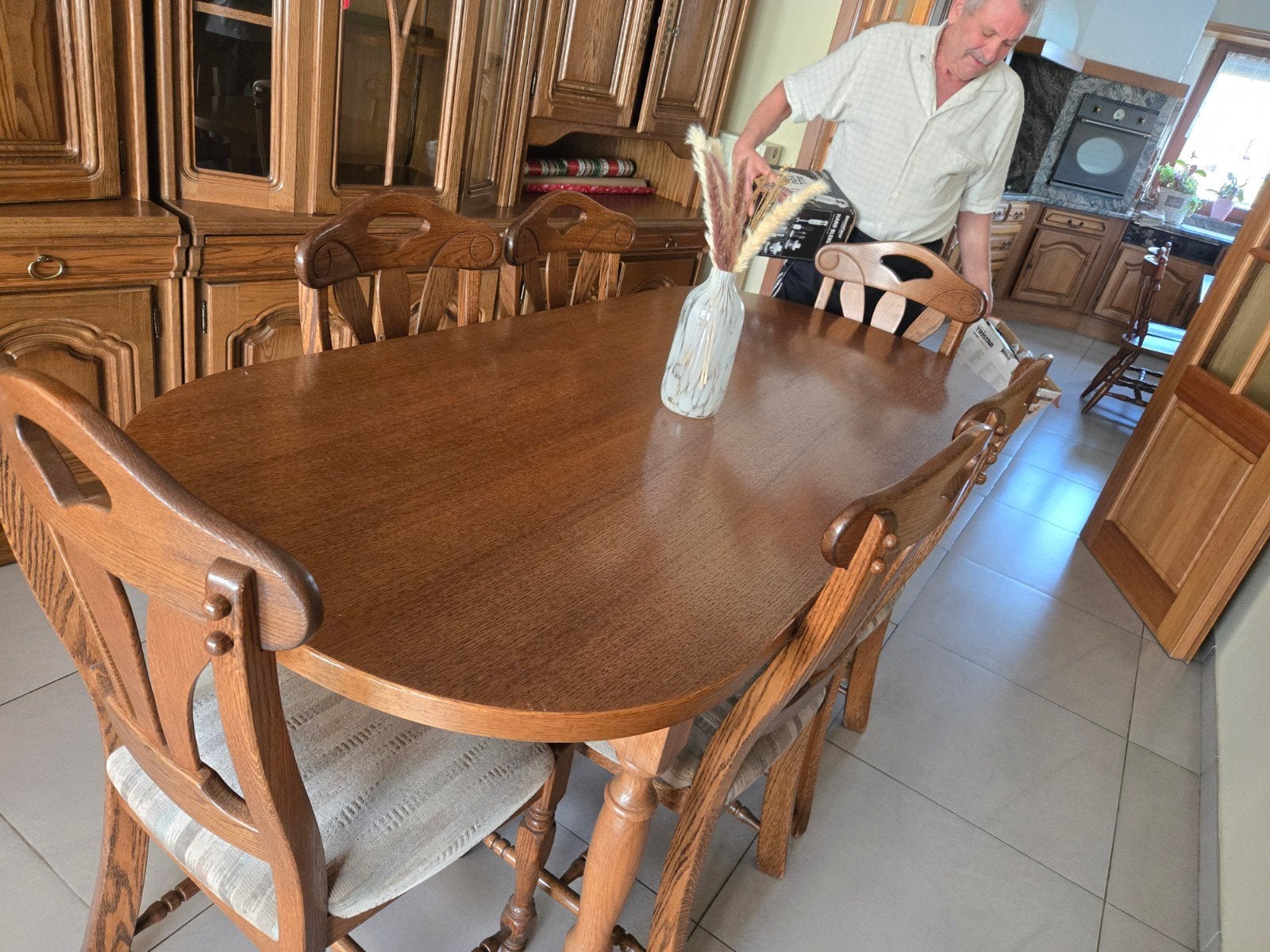 salle a manger en chêne massif toute neuf, Enlèvement, Neuf, Chêne massif, 4 à 6 chaises