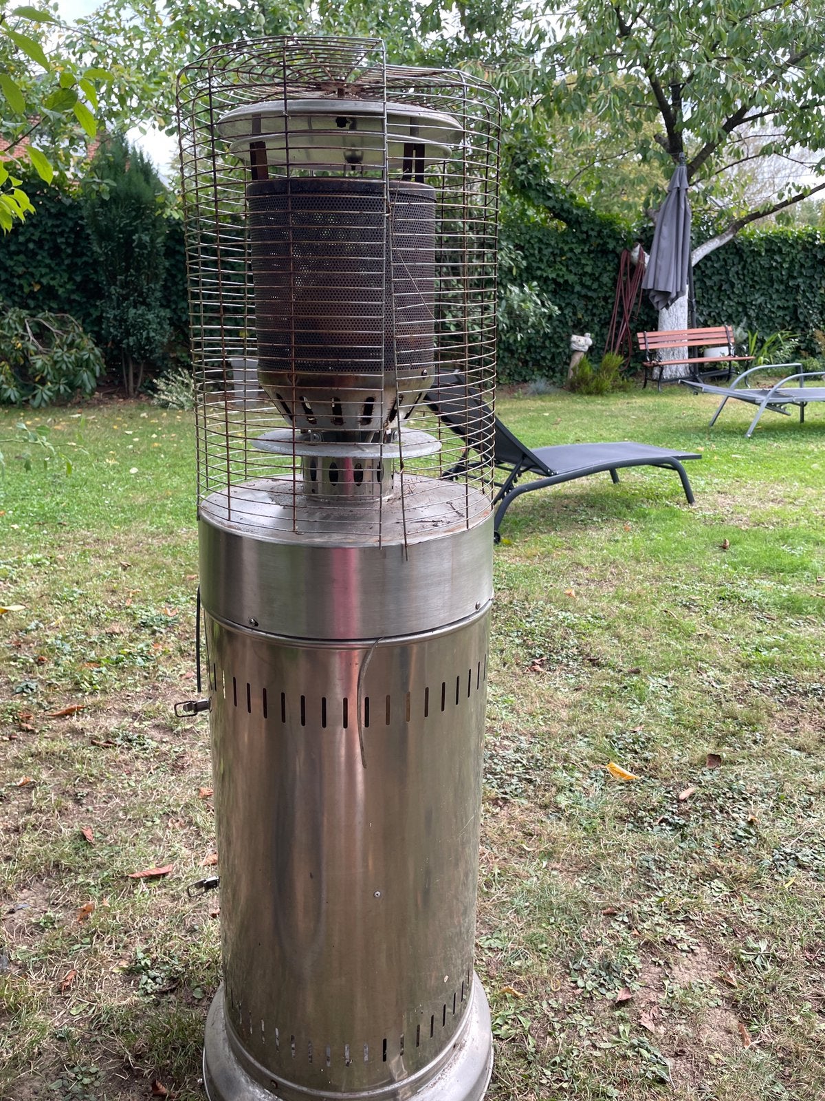 Parasol chauffant de terrasse en inox 12kw+bonbonne de gaz, Résistant à l'eau, Parasol, Enlèvement, Utilisé