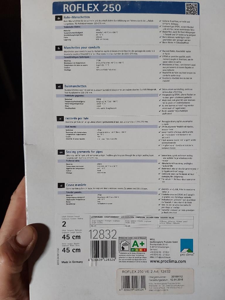 Pro Clima Roflex 250, Doe-het-zelf en Bouw, Ophalen, Nieuw, Overige materialen, Dakisolatie