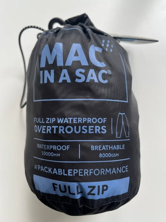 Mac in a Sac Full Zip Waterdichte Overtrousers - Maat M, Maat 48/50 (M), Zwart, Ophalen of Verzenden, Info@onlinebikeparts.be