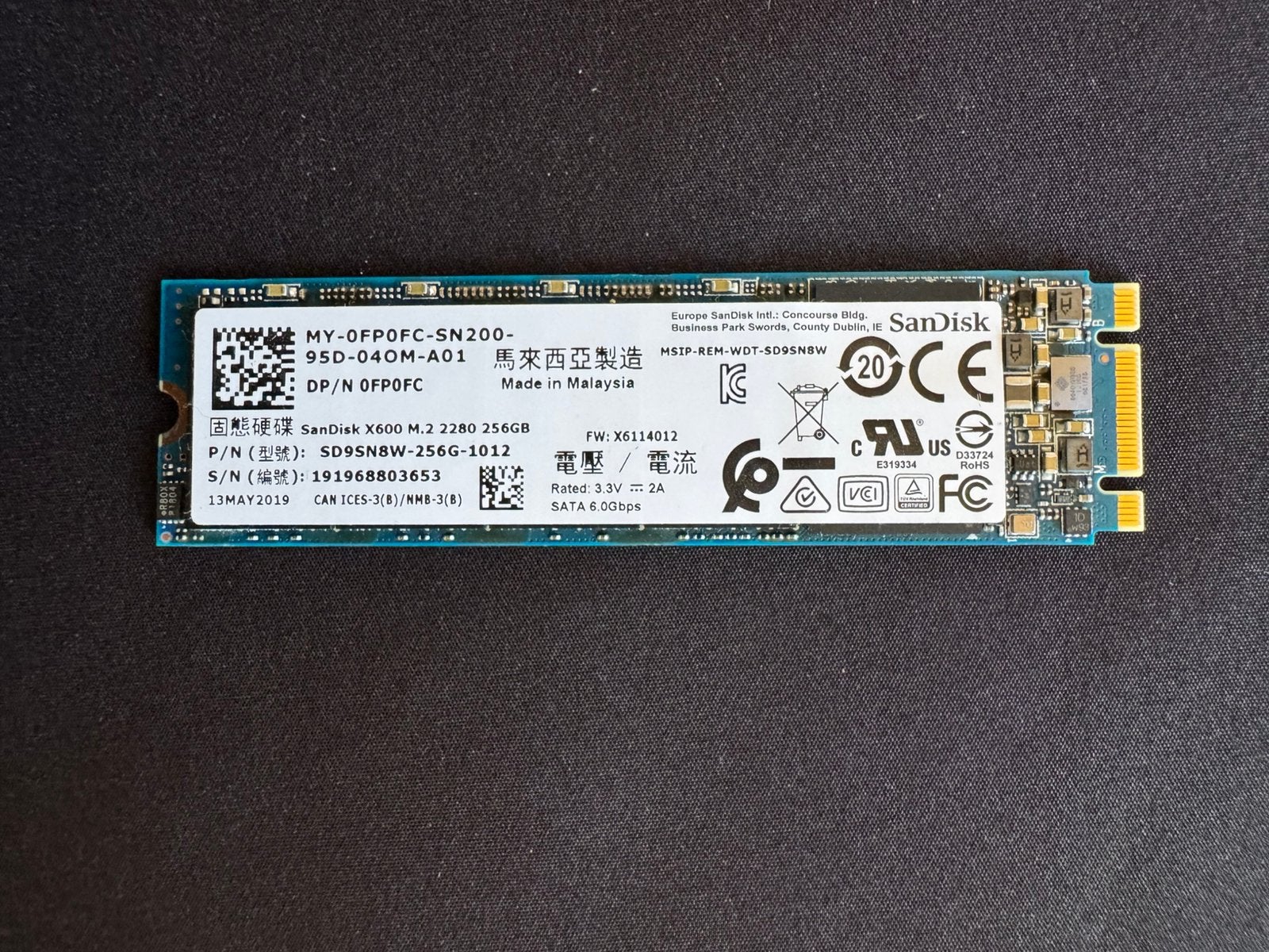 Sata SSD 256 gb, Ophalen, Zo goed als nieuw, SATA, SSD