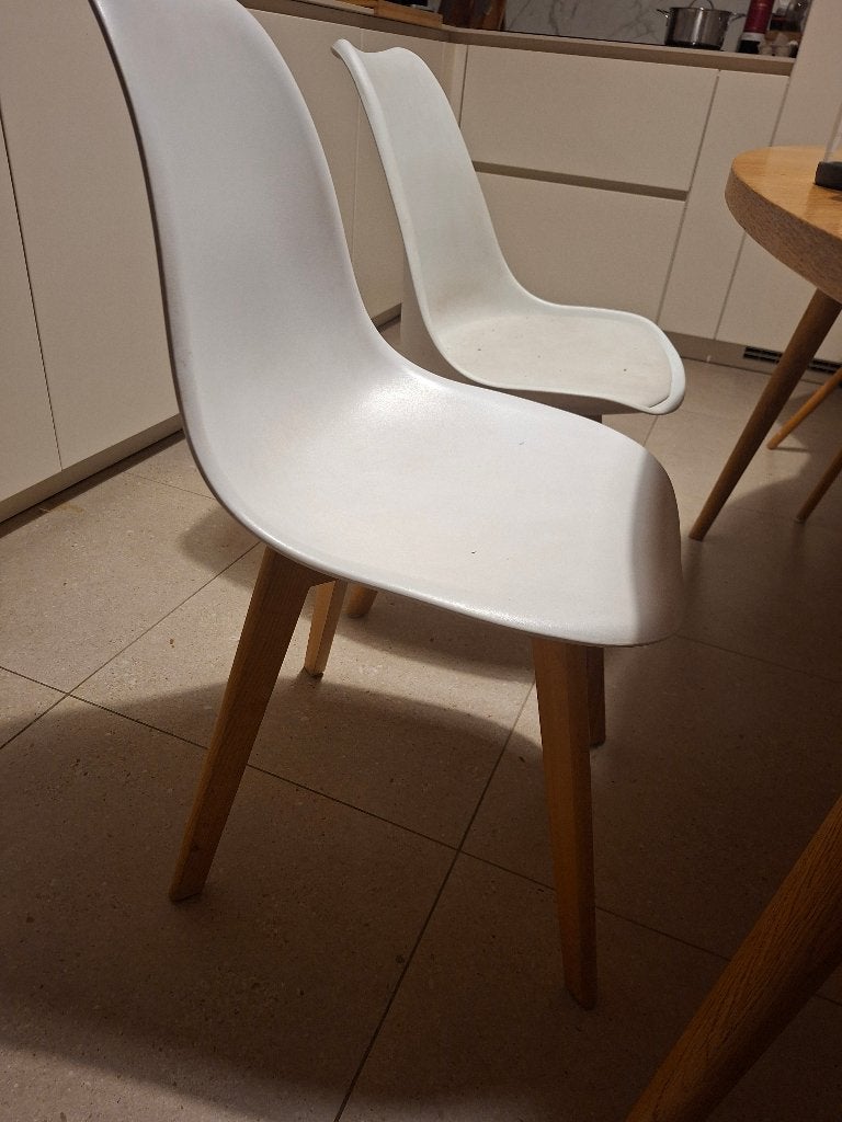Witte keukenstoelen, Huis en Inrichting, Ophalen, Gebruikt, Wit, Scandinavisch