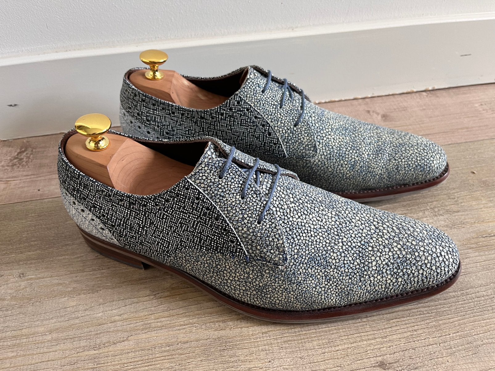 Floris van Bommel herenschoenen maat 8 / 42, Kleding | Heren, Schoenen, Blauw, Ophalen of Verzenden, Zo goed als nieuw, Veterschoenen
