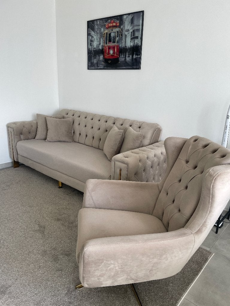 Set zetel, Huis en Inrichting, Ophalen, Hout, 250 tot 300 cm, 75 tot 100 cm