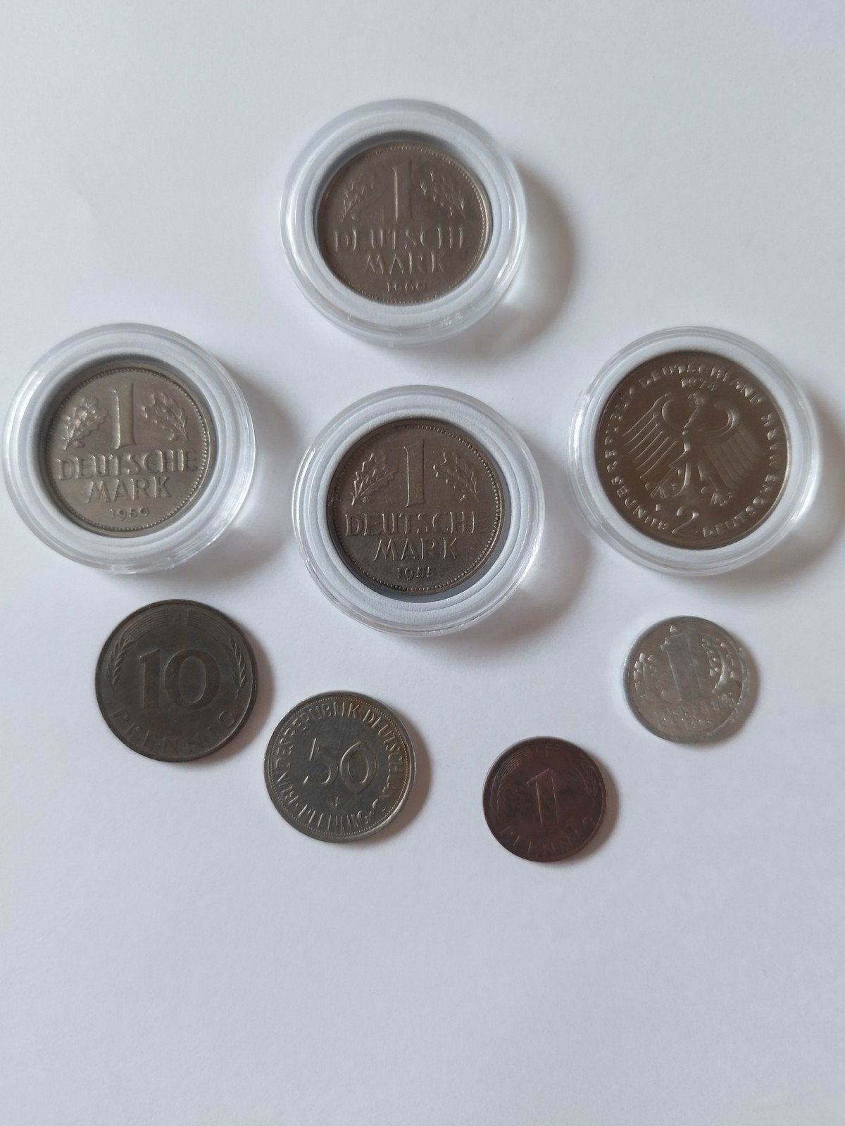 lot de pièces Deutsche Mark RFA - Dont 1 Mark 1955 D, rare, Enlèvement ou Envoi