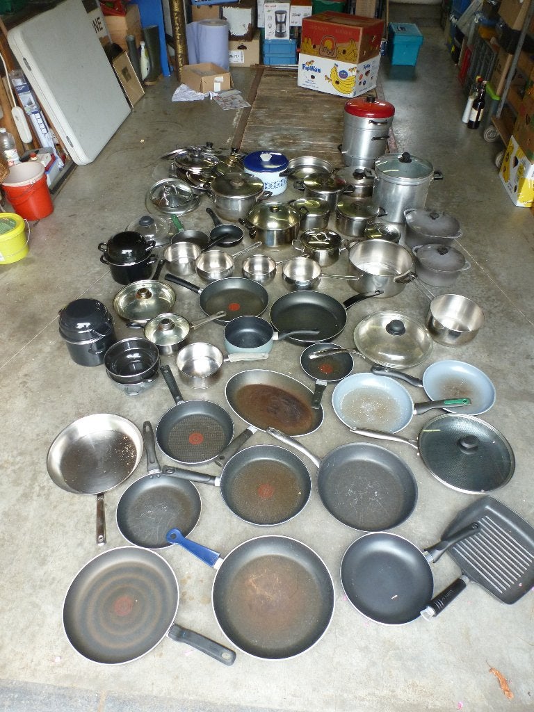 lot de casseroles, poêles, poêlons (45 pcs++), Enlèvement, Utilisé