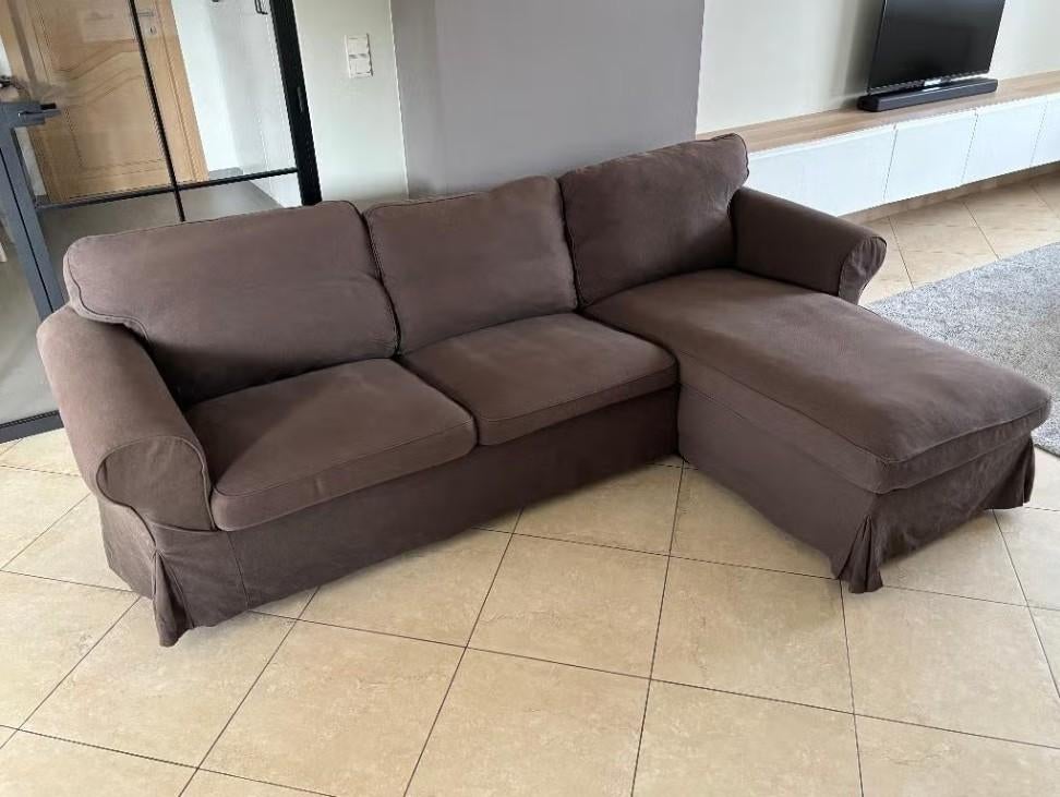 3-zitsbank (zetel) + chaise longue, Ophalen, 250 tot 300 cm, Gebruikt, Driepersoons