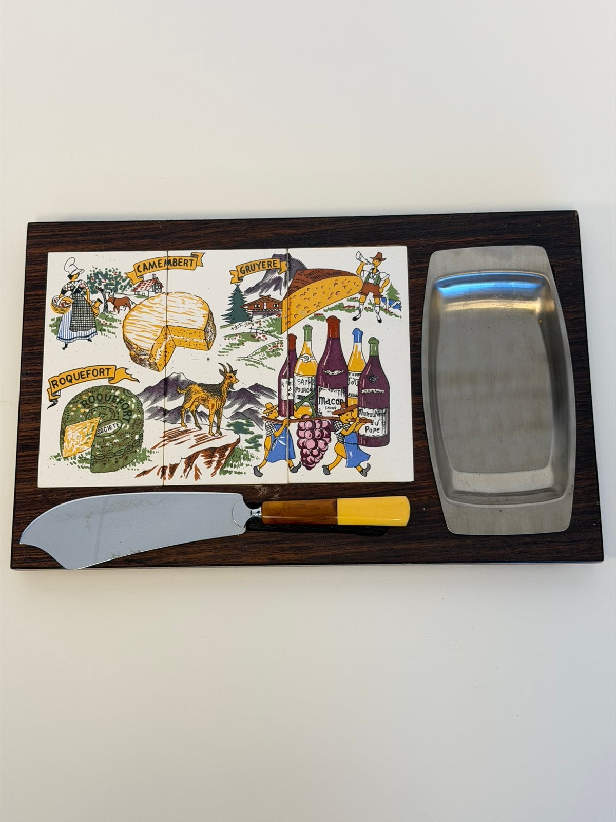 Vintage Franse Kaasplank 1970 Compleet 35x22cm kaas-plank, Antiek en Kunst, Antiek | Keukengerei, Ophalen of Verzenden
