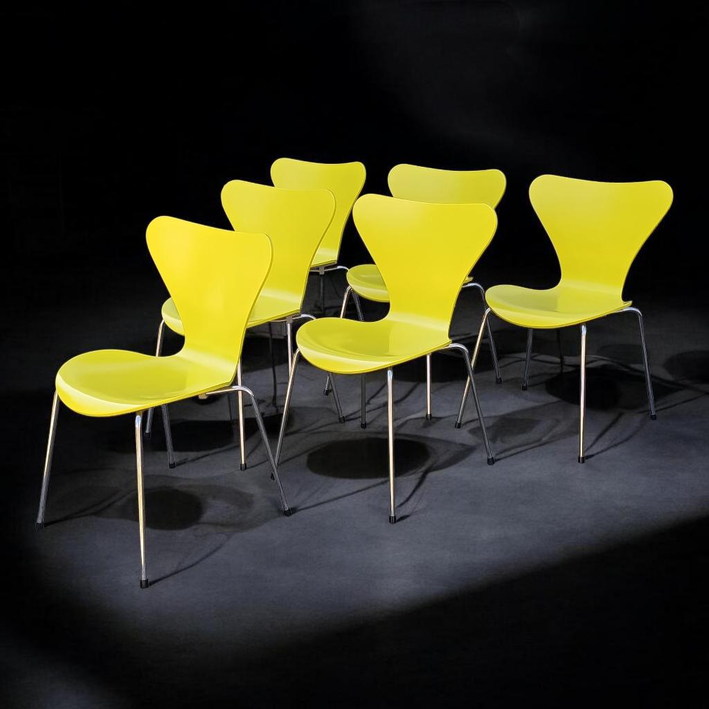 6x Arne Jacobsen Vlinder stoel 3107 Fritz hansen Butterfly, Maison & Meubles, Chaises, Utilisé, Cinq, Six Chaises ou plus, Bois