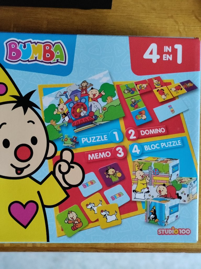 Bumba " Puzzel, domino, memo en blokpuzzel" - 4 in 1, Ophalen of Verzenden, Zo goed als nieuw