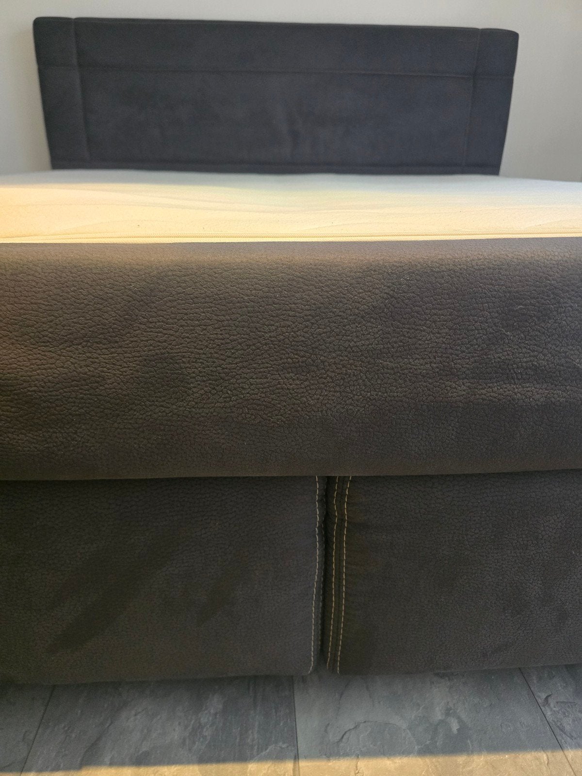 Compleet Twee persoonsbed 1,80 cm × 200 cm Z.G.A.N, Gris, Comme neuf, Enlèvement, 180 cm