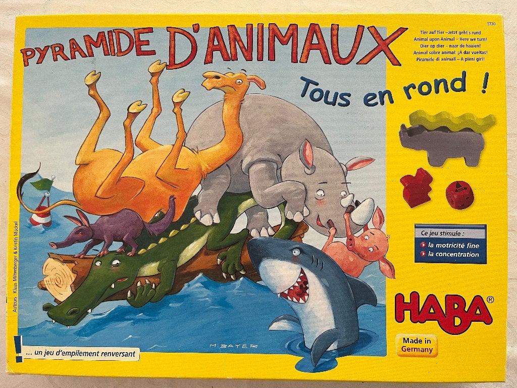 Dier op dier - Naar de haaien - Haba, Hobby en Vrije tijd, Een of twee spelers, Ophalen of Verzenden, Gebruikt, Haba