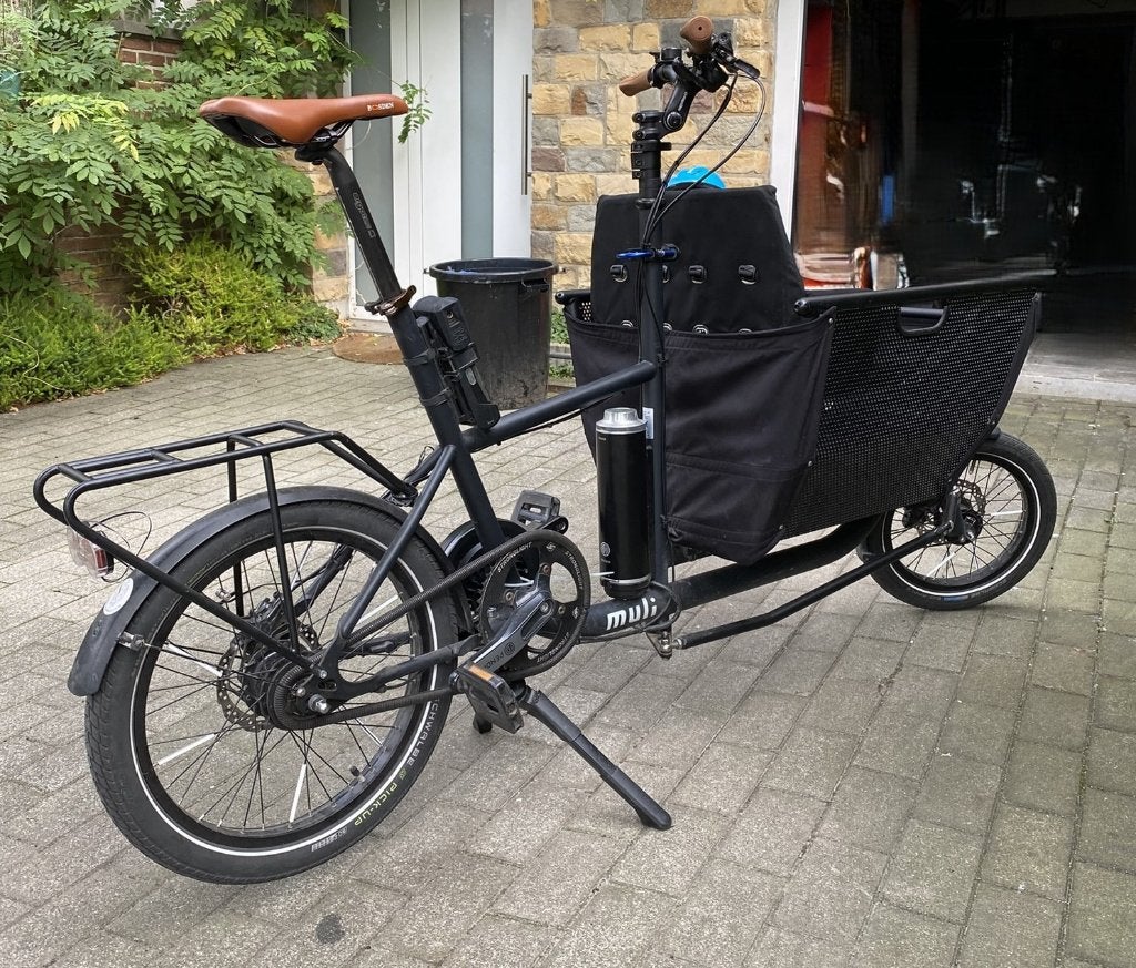 Vélo cargo pliant Muli, Fietsen en Brommers, Zo goed als nieuw, 2 kinderen, Elektrisch, Schijfrem