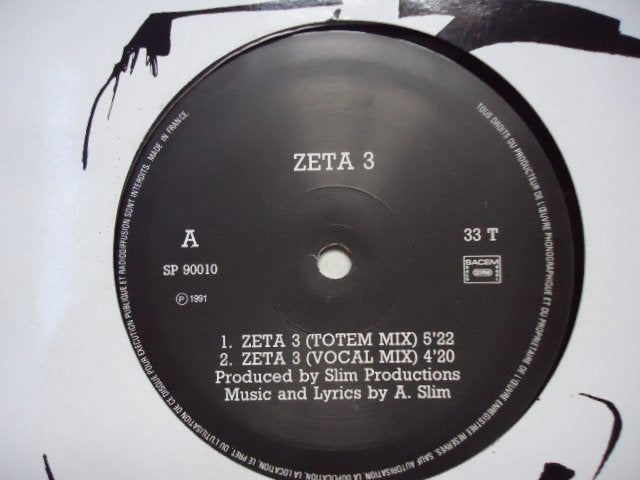 Zeta 3 – Zeta 3 (Slim Productions), Cd's en Dvd's, Gebruikt, Ophalen of Verzenden, Techno, 12 inch