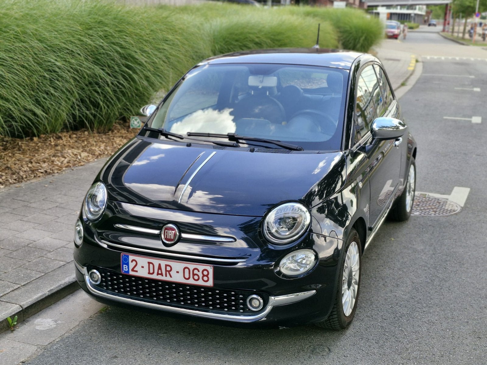 Fiat 500/ benzine euro 6D/ automatique, Auto's, Fiat, Parkeersensor, Leder en Stof, Zwart, Bedrijf