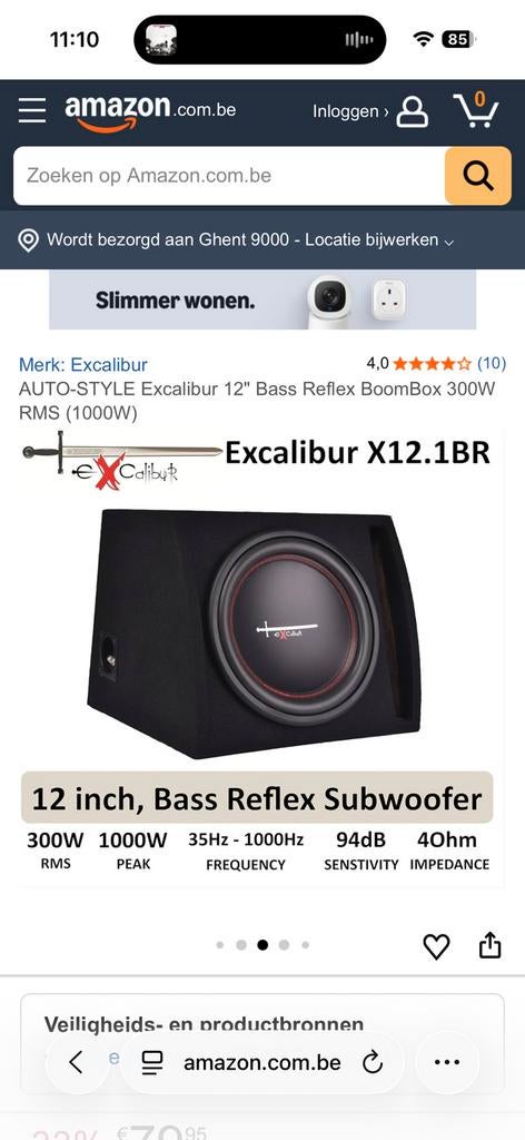Caisson de basses passif, TV, Hi-fi & Vidéo, Enceintes, Autres marques, Comme neuf, 120 watts ou plus, Subwoofer
