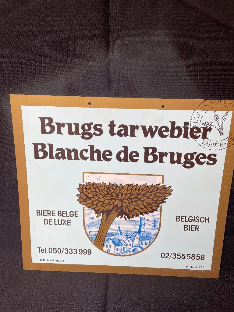 panneau publicitaire Bruges Bière de blé De Gouden Boom, Enlèvement, Comme neuf, Panneau publicitaire