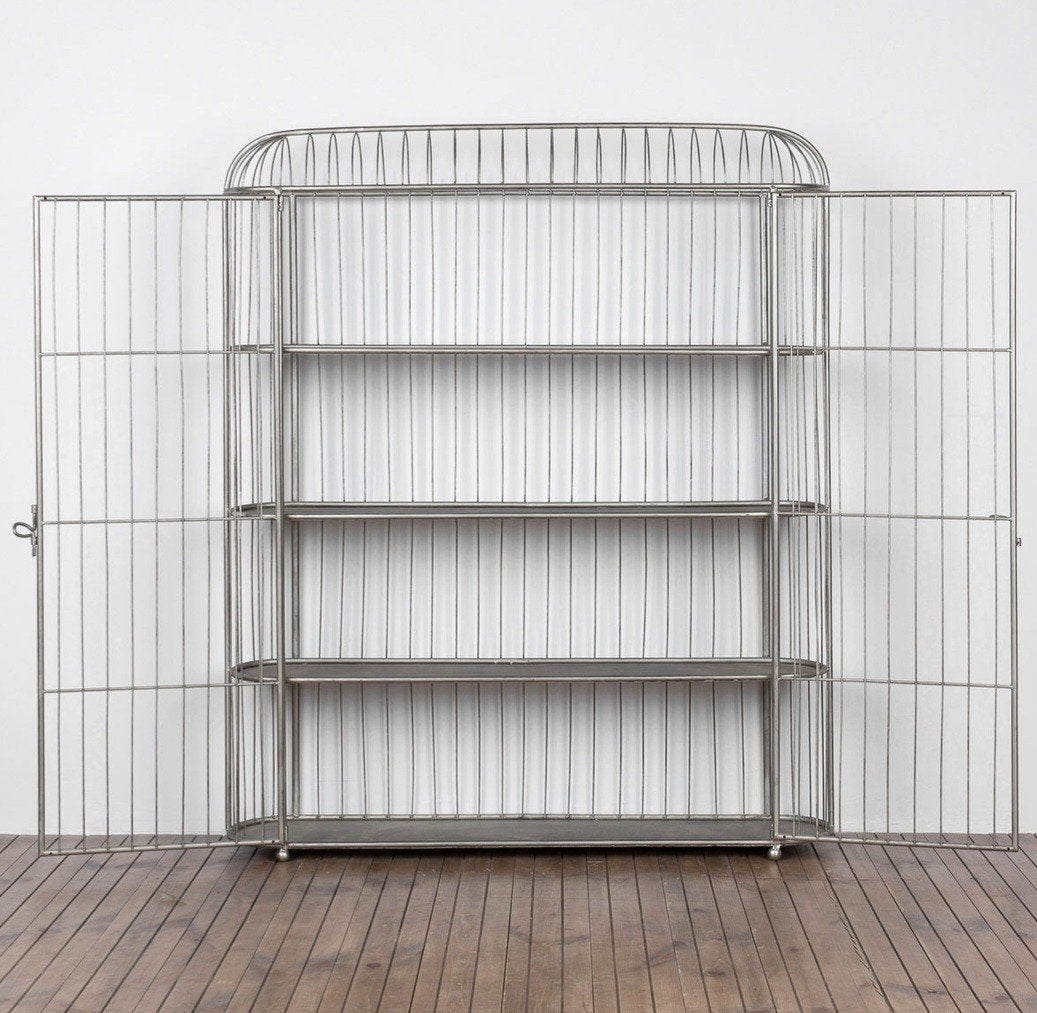 Prachtige eyecatcher Cage/ wandmeubel/ display/ vitrinekast, Ophalen, Met plank(en), 100 tot 150 cm, 100 tot 150 cm